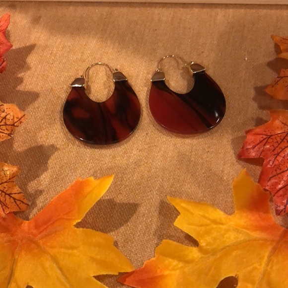 Tortoiseshell Colored Earrings for SALE - Picture 3 of 4